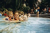 Katie, Anna and Sarah in the pool