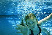 Sarah pretending to be a fish